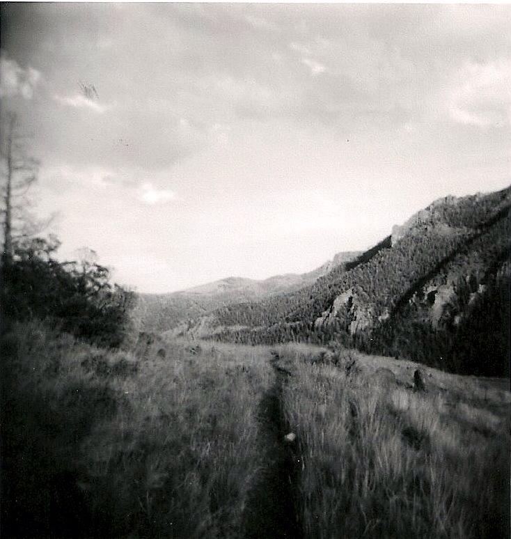 A trail stretching through grass hills, showing one path during an on-foot traveler's walk across America. (Image © Cirrus Wood)   