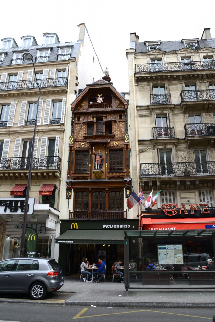 Wooden McDonald's in Paris on rue St Lazare, showing cultural differences in fast food. (Image © Meredith Mullins)
