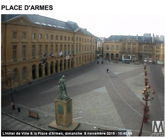 Place d'Armes in Metz, virtual wanderlust inspired by webcam. (Image courtesy of the city of Metz.)