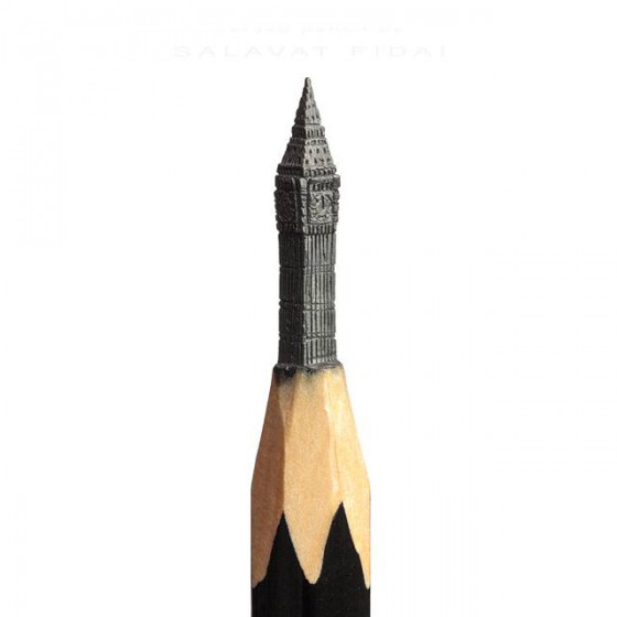 Pencil lead art of Big Ben by Salivat Fidai providing travel inspiration for world landmarks. (Image © Salivat Fidai.)