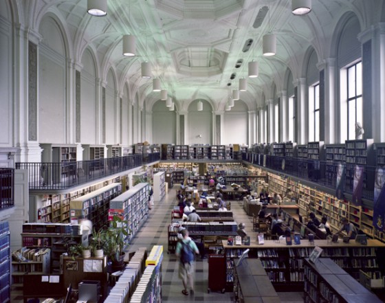 Reading Room at the Main Library, Philadelphia, PA, one of the public libraries that shows America's cultural heritage. (Image © Robert Dawson.)