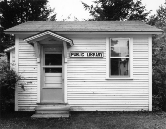 Smallest library, now closed, Hartland Four Corners, VT, one of the public libraries that shows America's cultural heritage. (Image © Robert Dawson.)