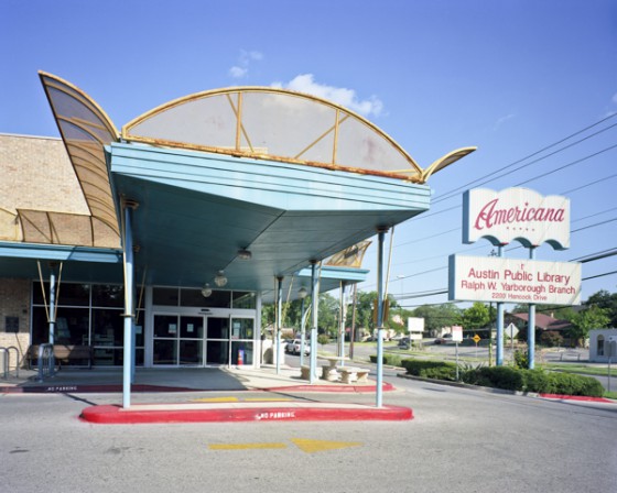 The Ralph W. Yarborough branch library, Austin, TX, in an old theater, one of the public libraries that shows America's cultural heritage. (Image © Robert Dawson.)