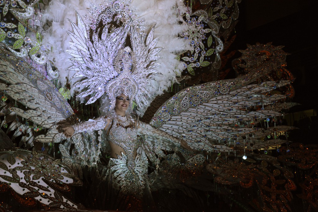 Princess at the carnival celebrations in the Canary Islands, travel adventures of the best kind. (Image © Meredith Mullins.)