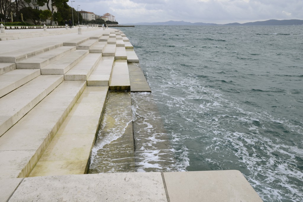 Sea organ stairs in Zadar, Croatia, travel inspiration for music and nature lovers. (Image © Meredith Mullins.)