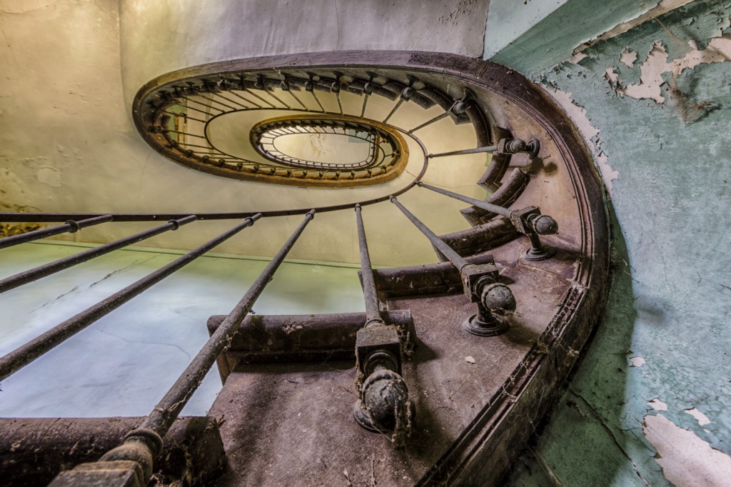 A winding staircase in an abandoned building shows how the art of urban exploration makes you see things differently (image © Christian Richter). 