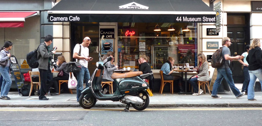 The street view of the Camera Museum, a place that invites passersby to slow down, see things differently, and enjoy London’s coffee culture. (Image © Camera Museum)