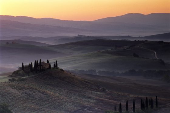 Val D'Orcia, Tuscany, Italy, landscape photography that is a virtual journey and a celebration of Earth Day. (Image © Sarah Howard.) 