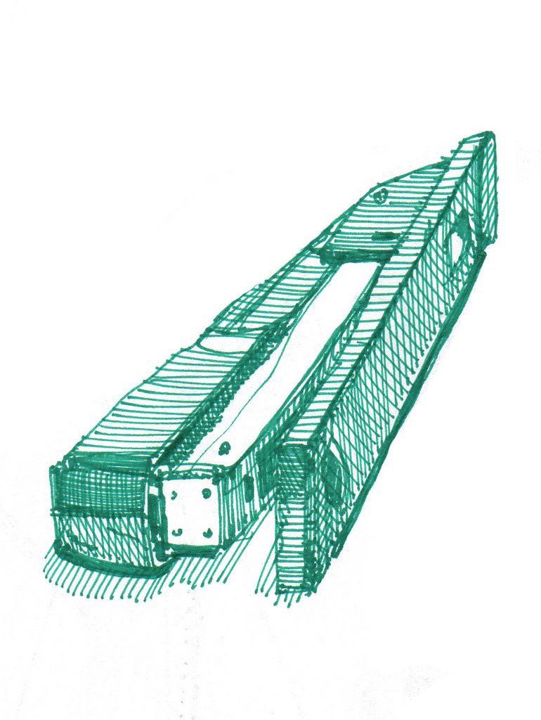 Drawing of a stapler, showing the aha moment of a travel sketchbook (image © Suzanne Cabrera).