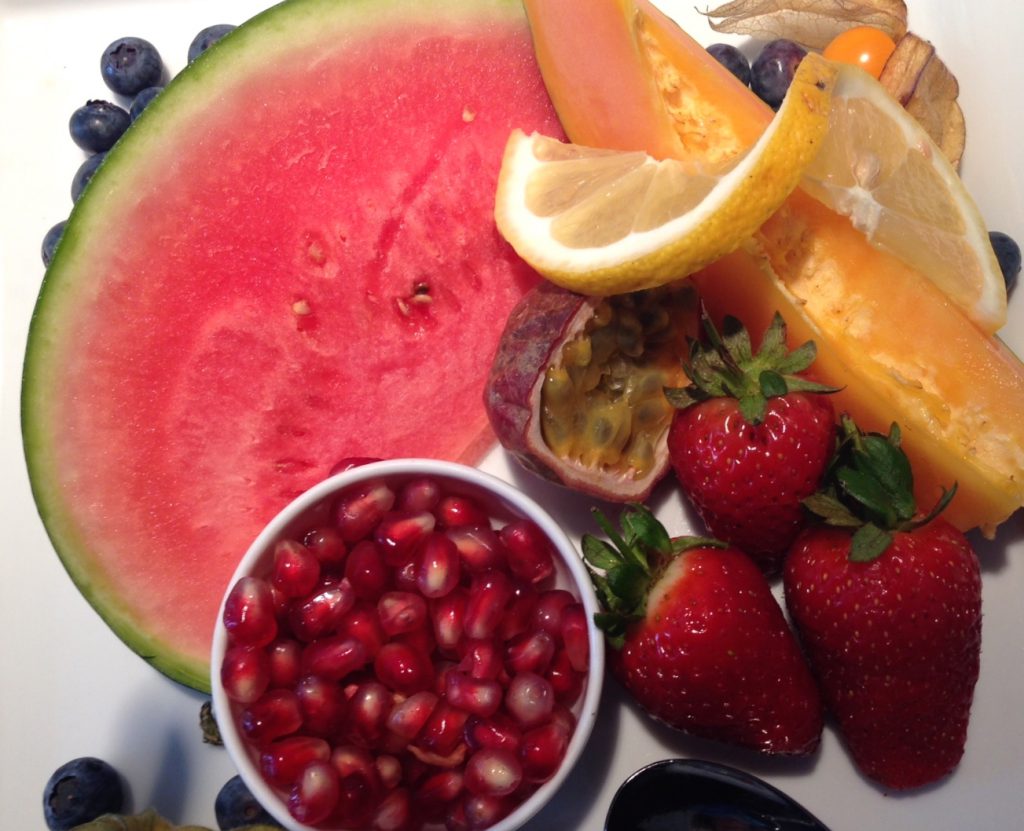 A fruit plate at Buchinger-Wilhelmi, part of the fasting process challenging the cultural traditions of food. (Image © Meredith Mullins.)