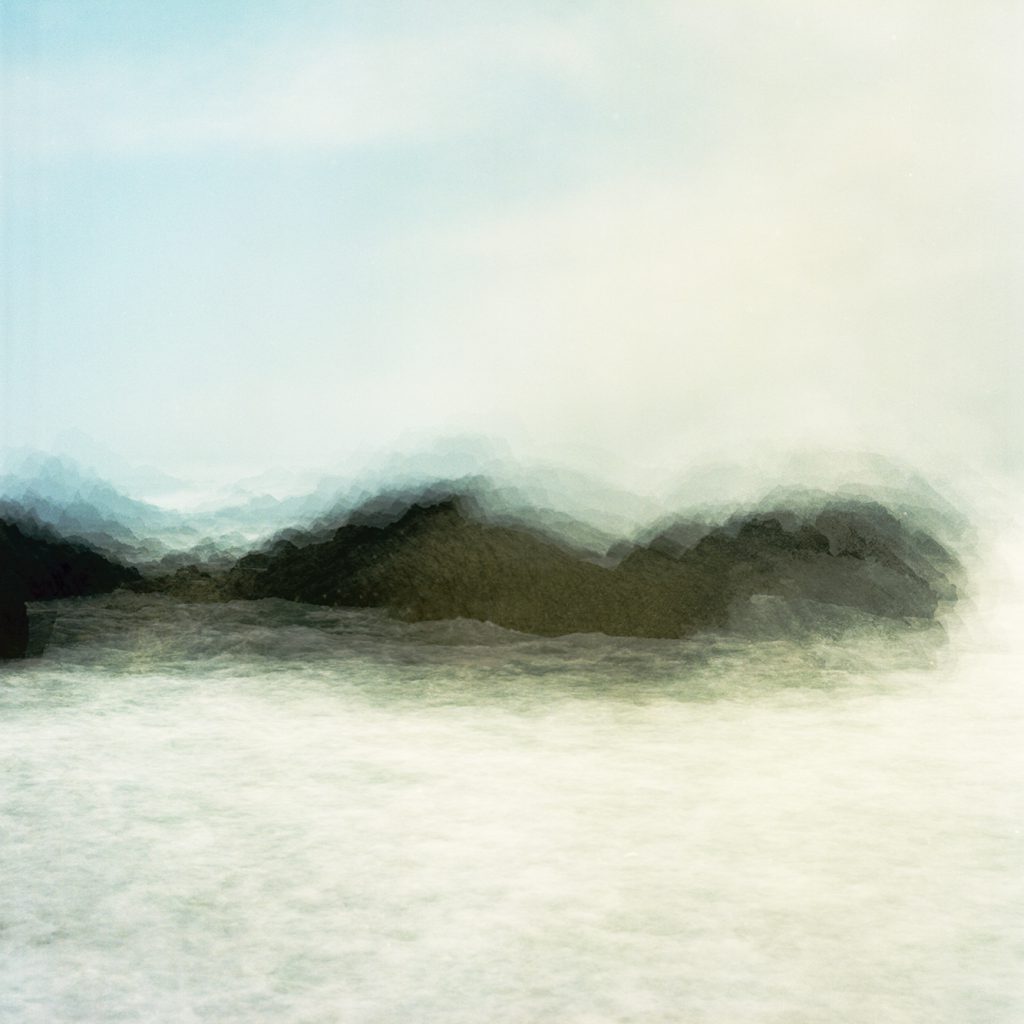 Double exposure of Yakushima typhoon, showing Japanese traditions of reverence for nature. (Image © Kodo Chijiiwa.)