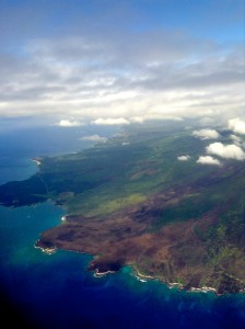 An aerial approach to Maui inspires travel anticipation, a part of why we travel. Image © Joyce McGreevy