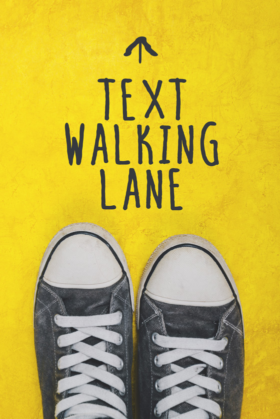 Text walking lane showing the language of social media and cultural change. (Image © Stefano Visigor/iStock.)