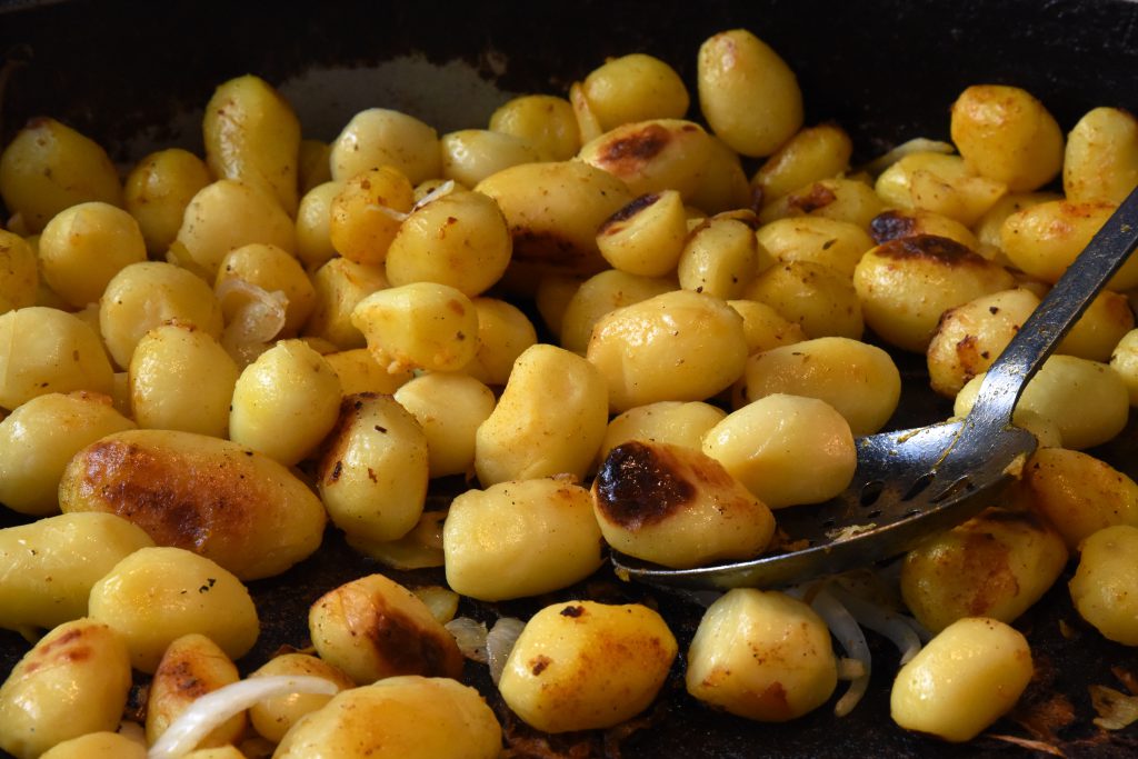 Roasted potatoes, showing the cultural heritage of the potato in France. (Image © Meredith Mullins.)