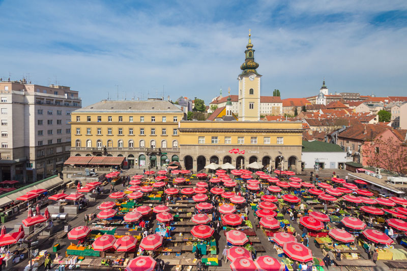 The Dolac Market in Croatia’s capital shows why one of the best trips you can take is in one of Europe’s most underrated travel destinations, Zagreb. (Image © iStock/ paulprescott72)