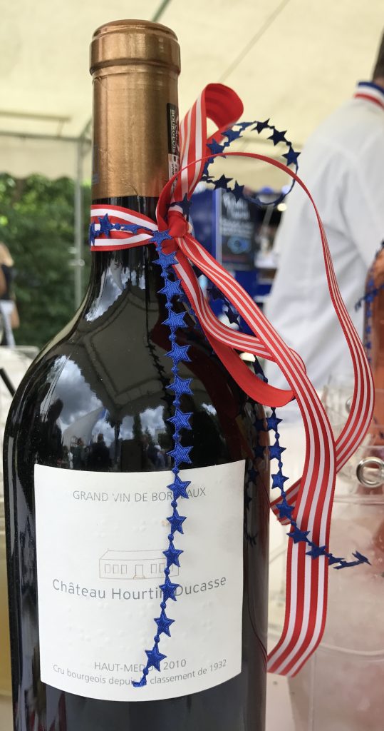 French wine in American colors, part of crossing cultures in celebration of Independence Day. (Image © Meredith Mullins.)