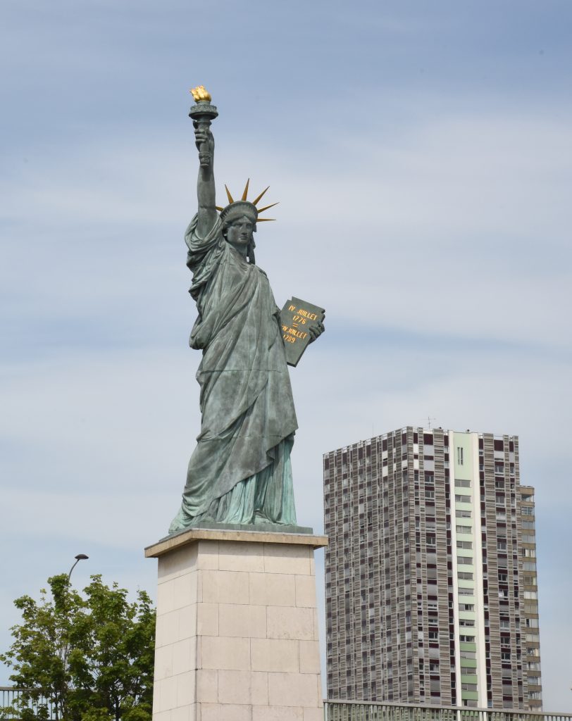 French statue of liberty, a symbol of crossing cultures in celebration of Independence Day. (Image © Meredith Mullins.)
