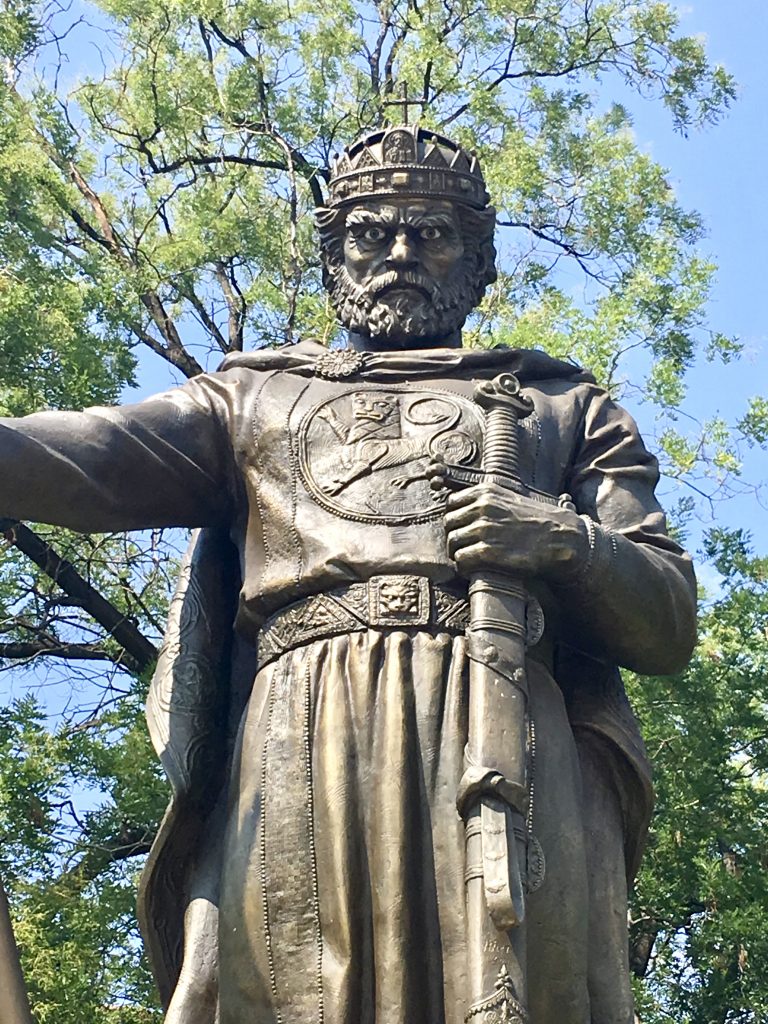 A statue of Tsar Samuil in Sofia, Bulgaria embodies cultural stereotypes tourists often have about so-called unfriendly Eastern Europeans. (Image © Joyce McGreevy)