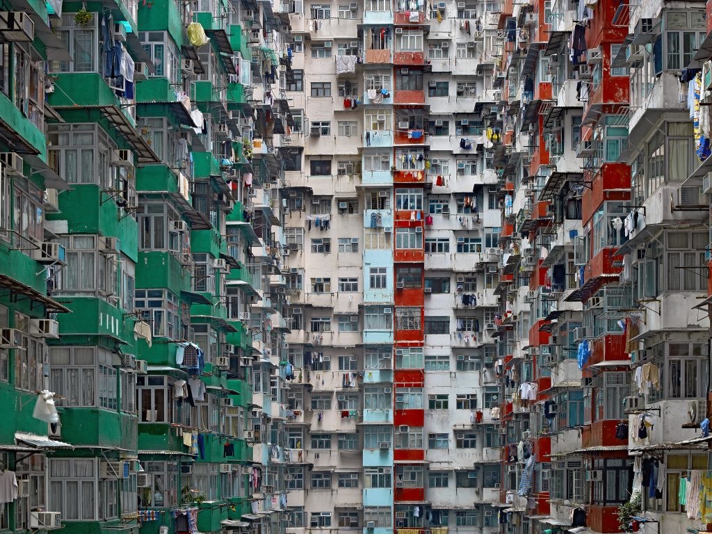 View of Hong Kong apartment building by Michael Wolf from his series Life in Cities, images that show the megacity crossing cultures. (Image © Michael Wolf.)