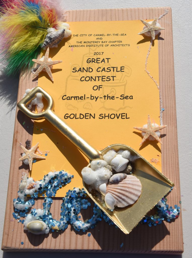 Golden Shovel Award for the Great Carmel Sand Castle Contest, where entrants discover the art of sand sculptures. (Image © Meredith Mullins.)