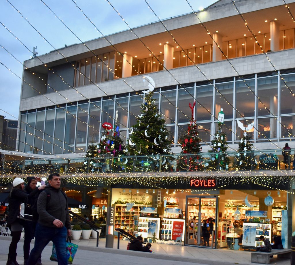 Southbank, London in December inspires wanderlust for an English holiday ramble. (Image © Joyce McGreevy)