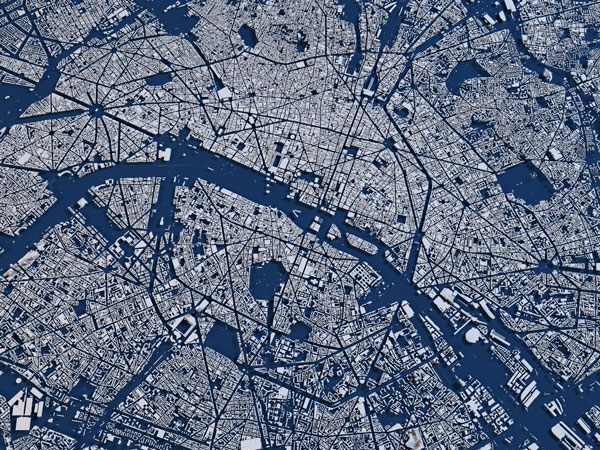 Satellite view of Paris, France