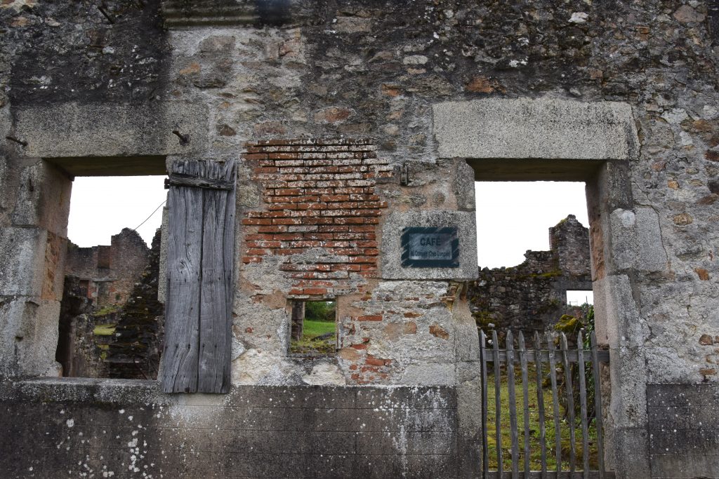 Café in Oradour-sur-Glane, an important part of the cultural history of WW II in France. (Image © Meredith Mullins.)