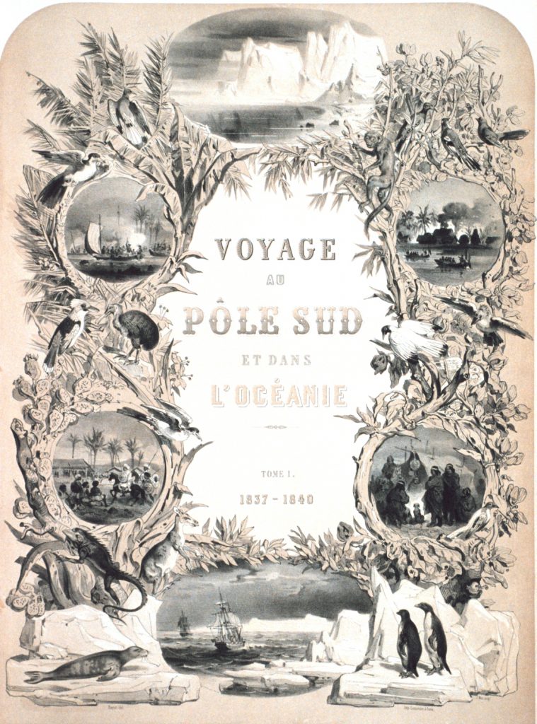 A 19th century French book about the South Pole symbolizes reading while traveling and inspires a traveling reader’s wanderlust for words. (Image public domain)