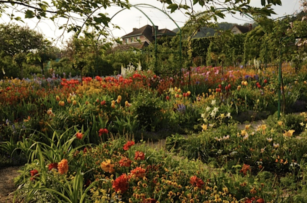 The Clos Normand garden at Monet's Giverny Gardens, travel inspiration for visitors and artists to Monet's gardens. (Image © Meredith Mullins.)