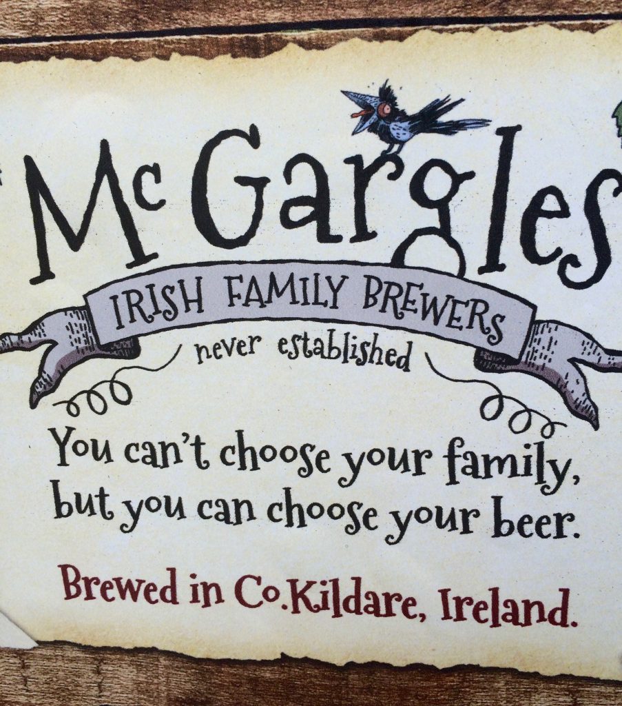 Shop window signage for beer in Ireland typifies the wordplay, wit, and wisdom to be found in public spaces. Image © Joyce McGreevy 