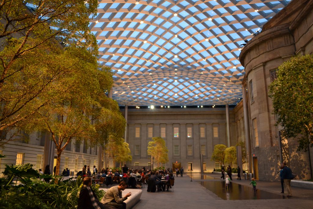 The atrium of the National Portrait Gallery, Washington, DC is one of the surprising discoveries for seekers of urban peace and quiet. (Image by Benoit Richon)