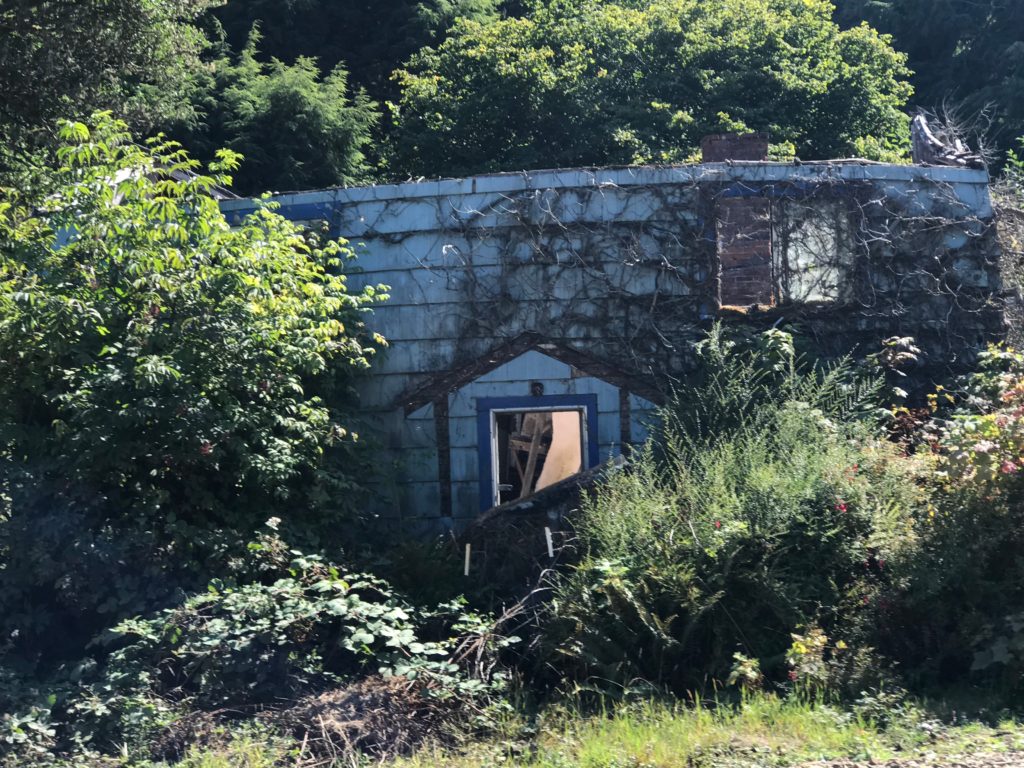 A crumbling old house Siletz Bay Wildlife Refuge Center, Oregon evokes the cross-cultural stories of doors and windows. (Image © Carolyn McGreevy)