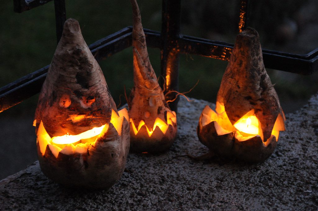 Sugar beet lanterns carved into Jack-o'-lanterns in Germany trigger an aha moment about the diversity of Halloween around the world. (Image by Niklas Morberg)