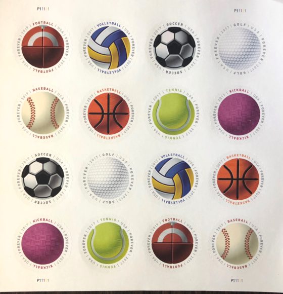 The U.S. set of circular ball stamps, showing that postage stamps can reveal the cultural heritage and traditions of a country. (Image © DMT.)