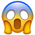 face-screaming-in-fear, showing culture and language and the universal language of emojis. (Image from Emojipedia.)