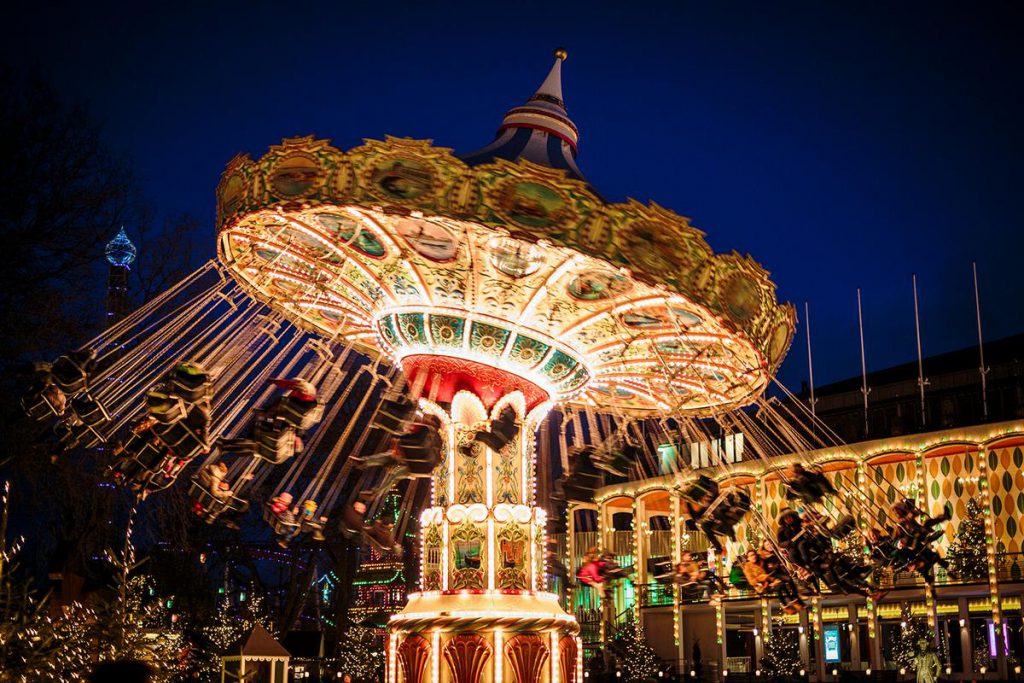 The carousel at Tivoli, the amusement park in Copenhagen, is an icon of Danish design and creative thinking. (Image © Copenhagen Media Center and Anders Bøgild)