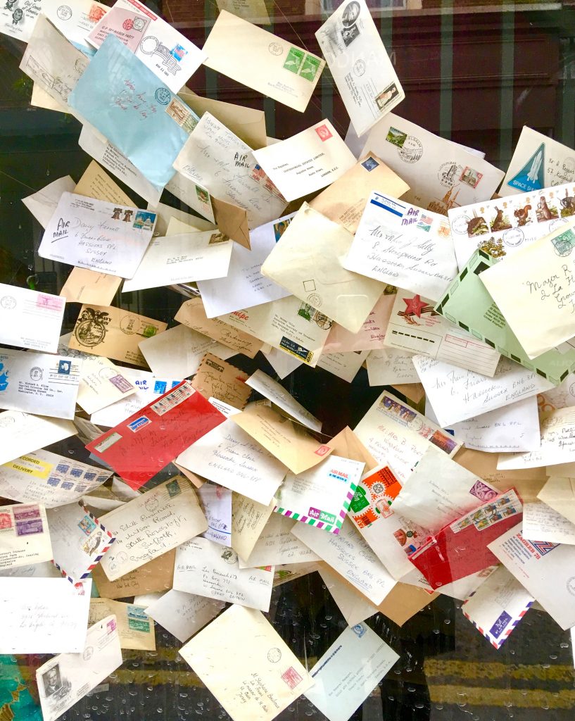 A window display in Southwark, London inspires wanderlust for an English holiday ramble. (Image © Joyce McGreevy)