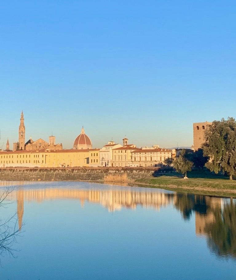 A view of Firenze from across the Arno inspires a writer to reflect on the cultural traditions of New Year in Italy. (Image © Victoria Lyons)