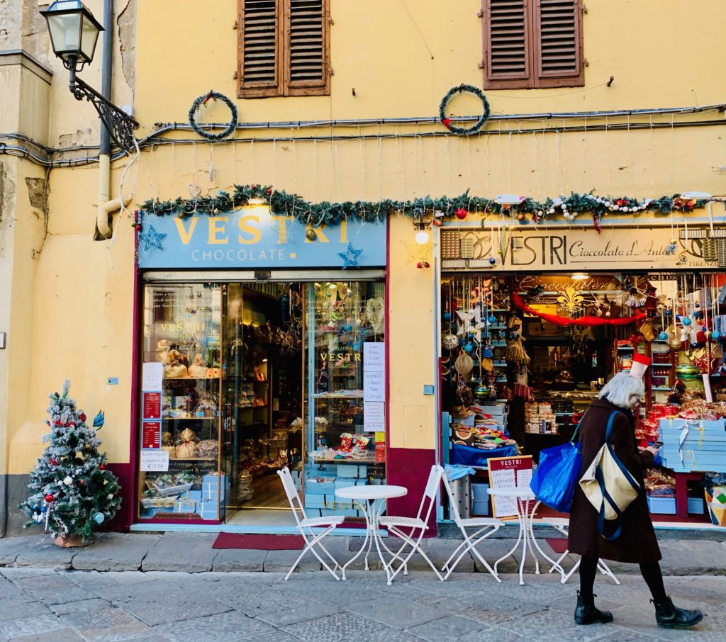 Vestri chocolate shop in Santa Croce exemplifies the festive cultural traditions of the winter holidays. (Image © Joyce McGreevy)