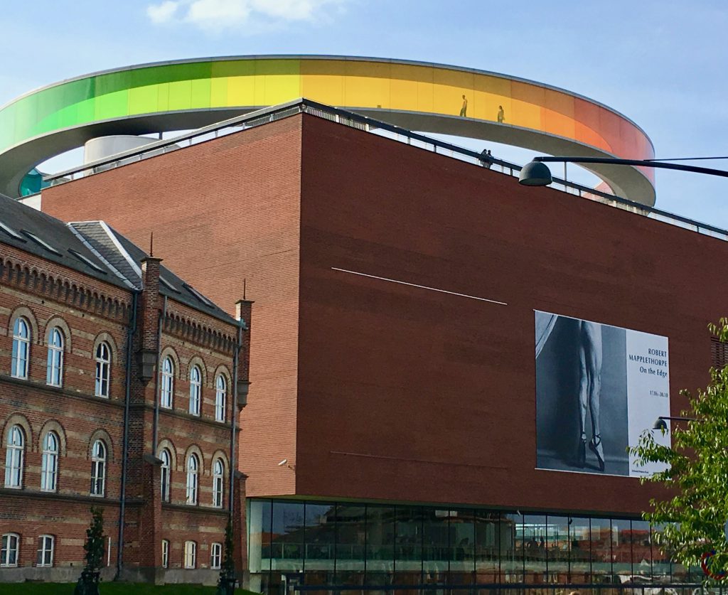 The rainbow skywalk of ARoS Museum of Modern Art inspires aha moments that celebrate community in Aarhus, the 2017 European Capital of Culture. (Image © Joyce McGreevy)