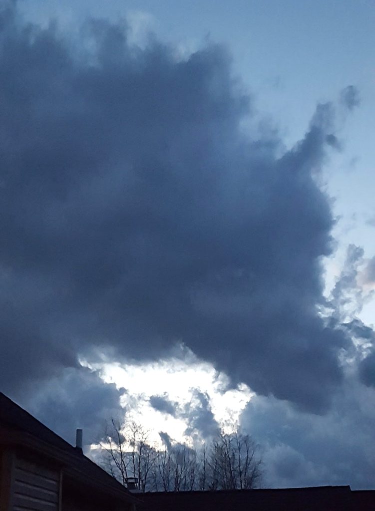 Storm cloud shaped like a bull, cloud watching while traveling the world. (Image © Eric Pearson.)