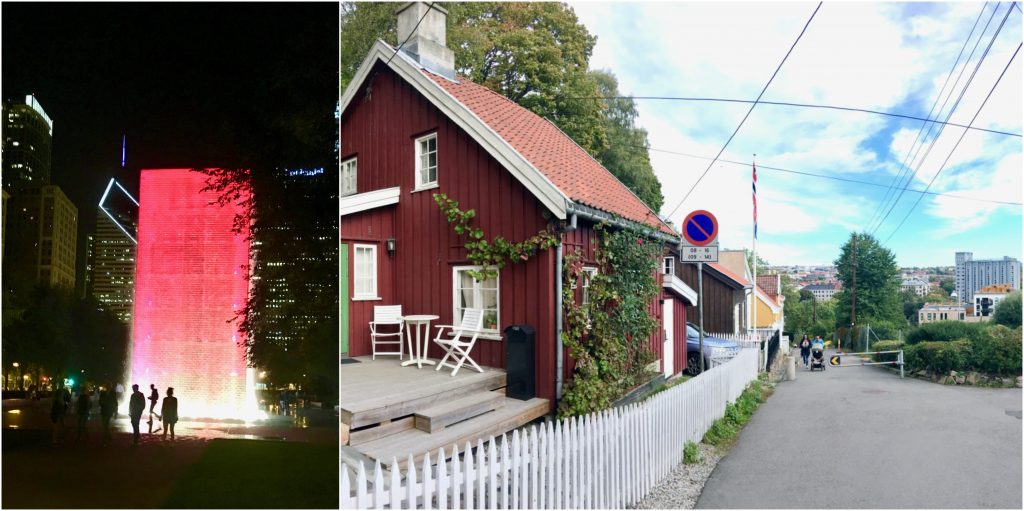 Street scenes of Millennium Park, Chicago and Telthusbakken, Oslo, Norway show why walking is a great way of seeing the world close up. (Image @ Joyce McGreevy)