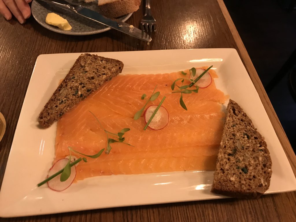 A plate of smoked salmon and brown bread in Galway, Ireland evokes the way Ireland’s culinary renaissance has dispelled stereotypes about Irish cuisine. (Image © Carolyn McGreevy)