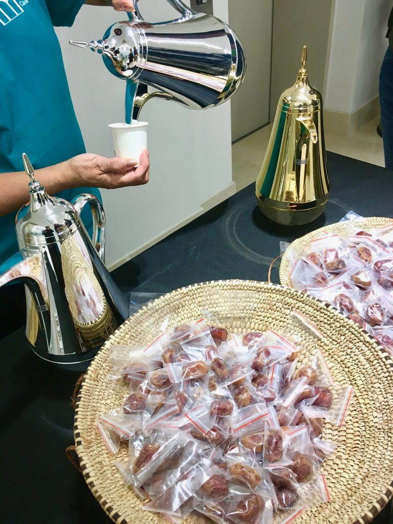 Omani coffee and dates draw visitors to the Sultan Qaboos Cultural Center, Washington, DC during Passport DC, an annual celebration of crossing cultures. (Image © Joyce McGreevy)