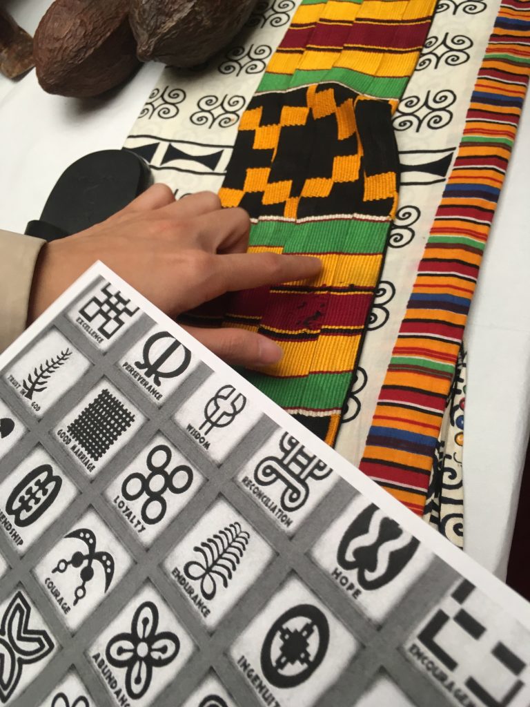 Kente cloth patterns draw visitors to the Embassy of Ghana in Washington, DC, as part of Passport DC, a celebration of crossing cultures. (Image © Joyce McGreevy)