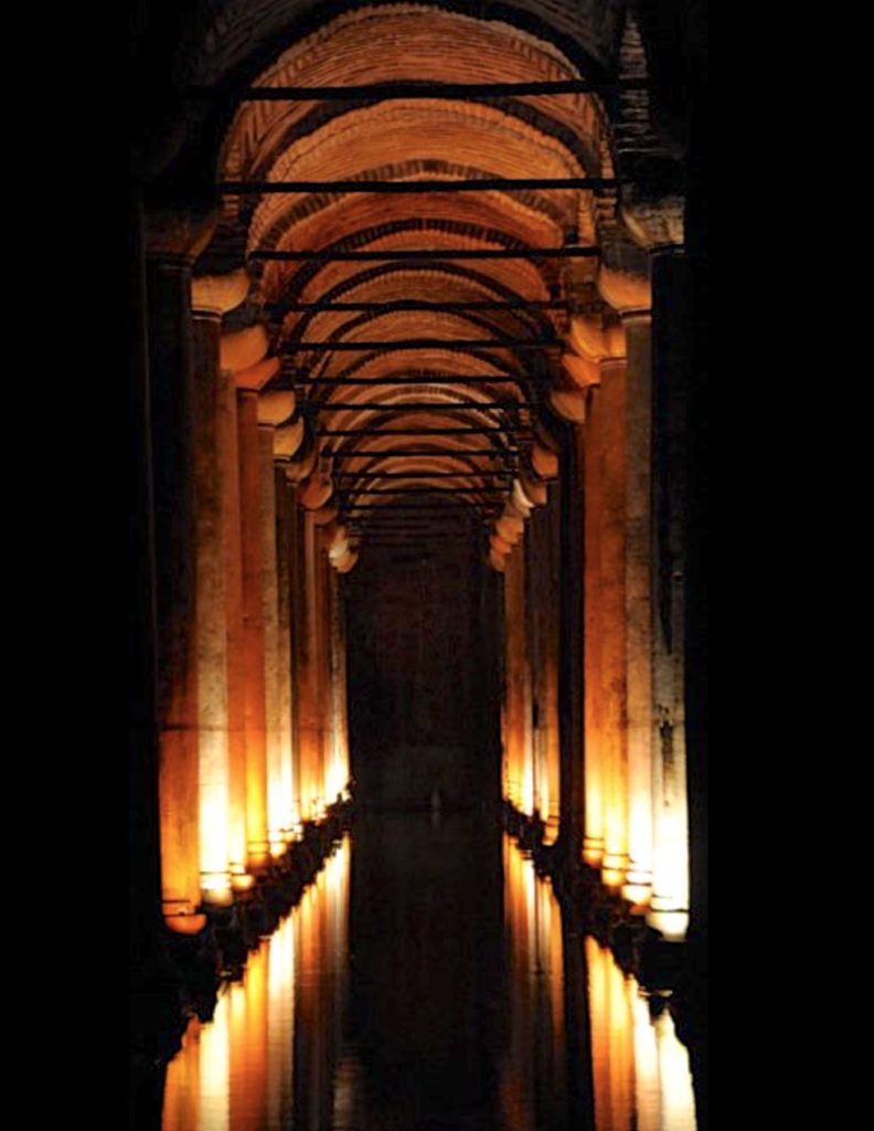 Cistern of the basilica in Istanbul, city where whirling dervishes dance in the Sufi Sema ceremony. (Image © Meredith Mullins)