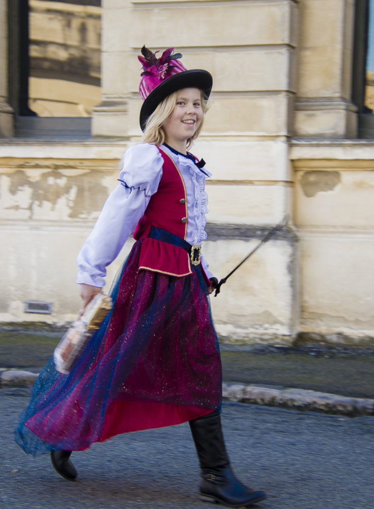 A girl in steampunk costume reflects the Victorian cultural heritage and creative thinking of Steampunk Festival NZ in Oamaru, New Zealand. (Image © Annette and Malcolm Whyte/ M&A Whyte Photography ) 