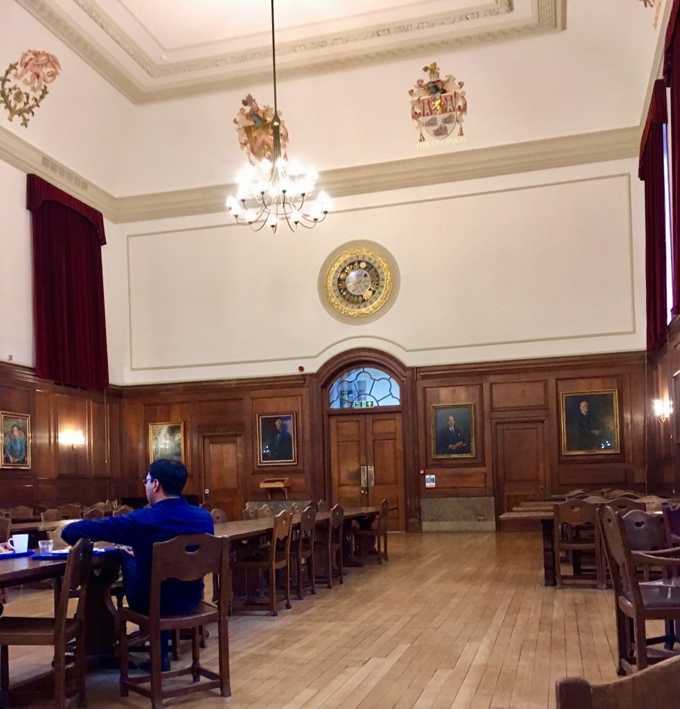 The student dining hall at Goodenough College, London helps travelers on a budget indulge their wanderlust. (Image © Joyce McGreevy)