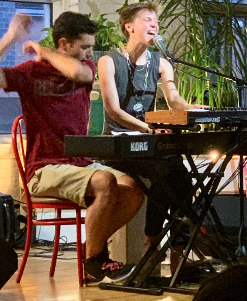 Simon Denizart of Canada and Kid Be Kid of Germany performing at a Sofar Sounds concert in Montreal, Canada reflect how traveling the world musically connects cultures. (Image © Joyce McGreevy)