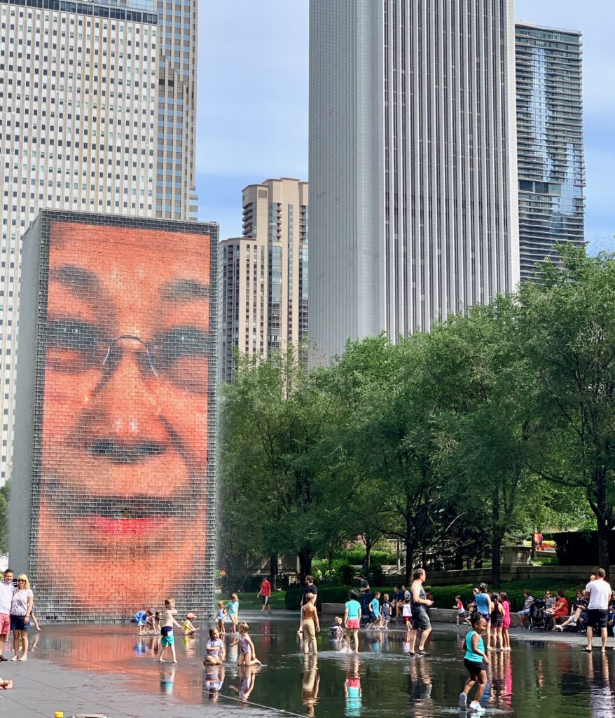 Crown Fountain in Millennium Park is one more reason to slow down and focus in Chicago, America’s Conde Nast Best Big City. (Image © Joyce McGreevy)